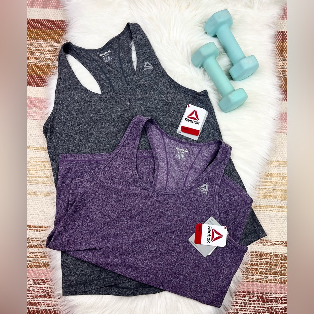 NWT BUNDLE Reebok Women’s Racerback Athletic Tank Top 💜🩶